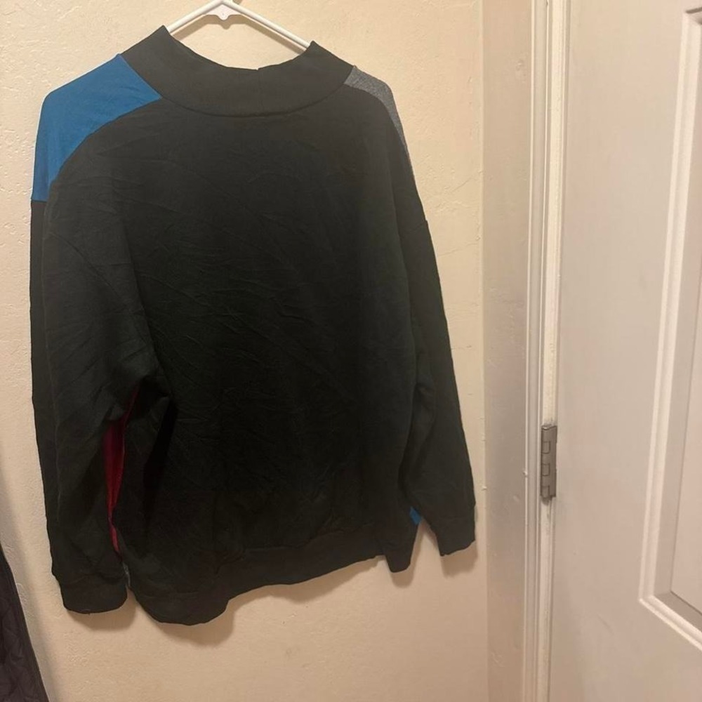 Vintage 90s Geometric Color Block Sweater Oversized 3X - Picture 2 of 5